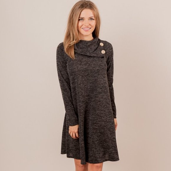 Dresses & Skirts - !ONLY 1 LEFT!  -  *HOST PICK*  Super Soft Heather Knit Midi Dress, Heather Black